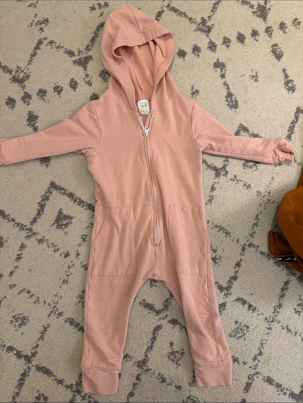 Smash + Tess Dusty Rose Hooded Kids Romper